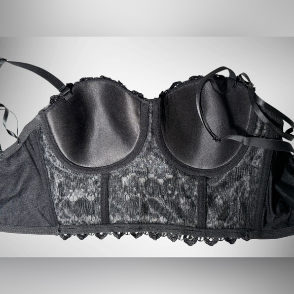 Windsor Black Lace Bustier Bra w/ Removable Straps | XS - Picture 8 of 13